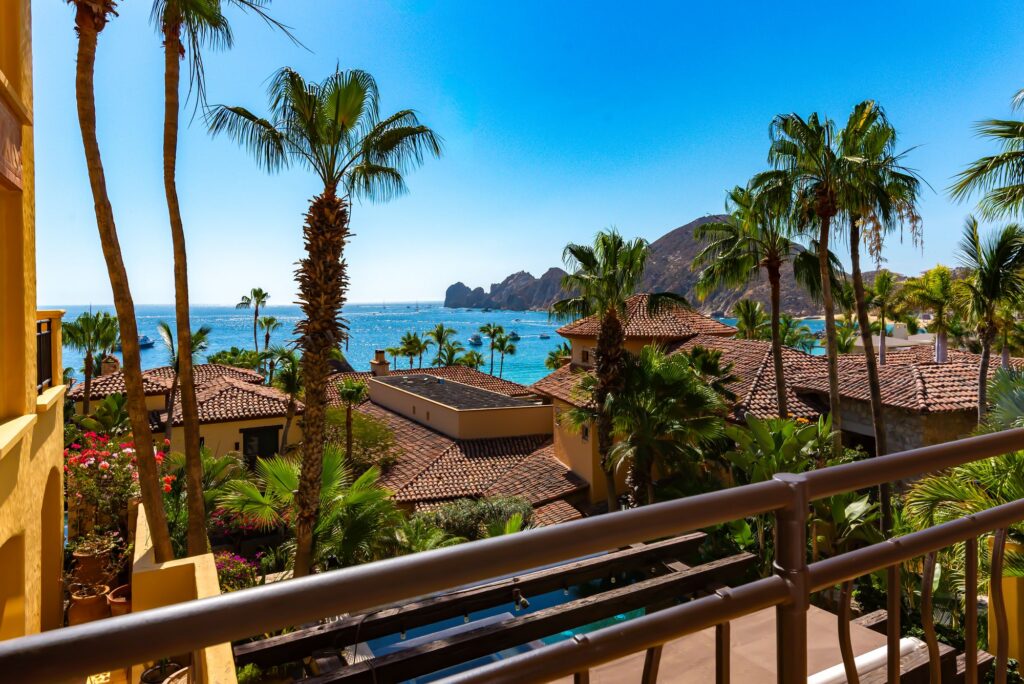 The terrace, looking to Land's End, Residence 5-205, Hacienda Beach Club