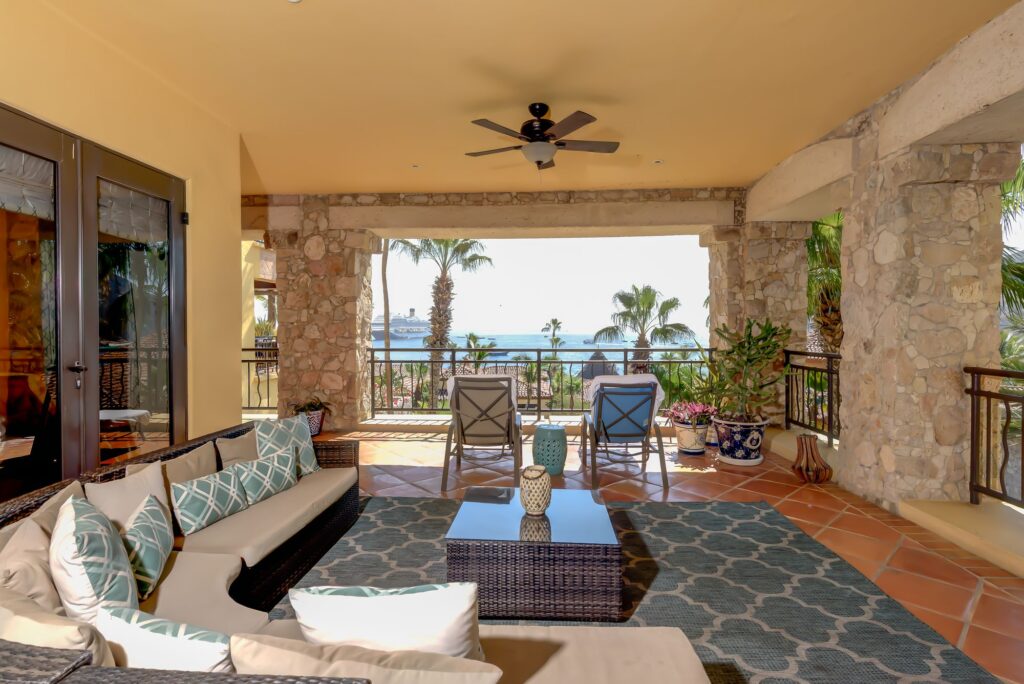 The covered terrace, Residence 5-205, Hacienda Beach Club